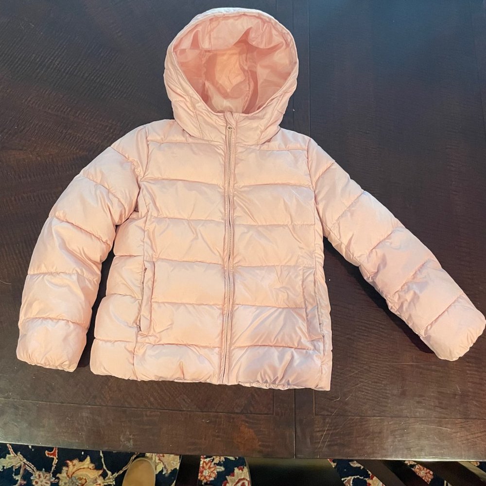 GAP Kids ColdControl Max Puffer Zip Hood Size Medium Soft Pink - Picture 2 of 11